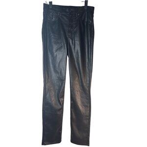 2/$30 Gap Womens 4Tall Vintage Slim High Rise Leather Pants Black
